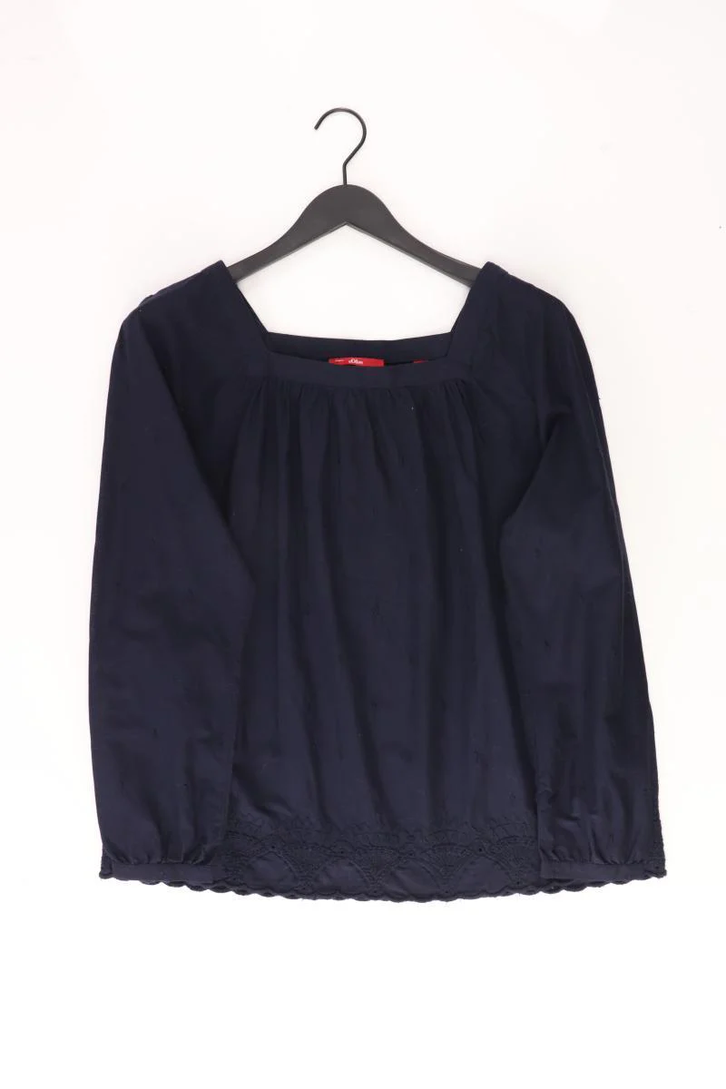s.Oliver Langarmbluse Gr. 44 blau aus Baumwolle