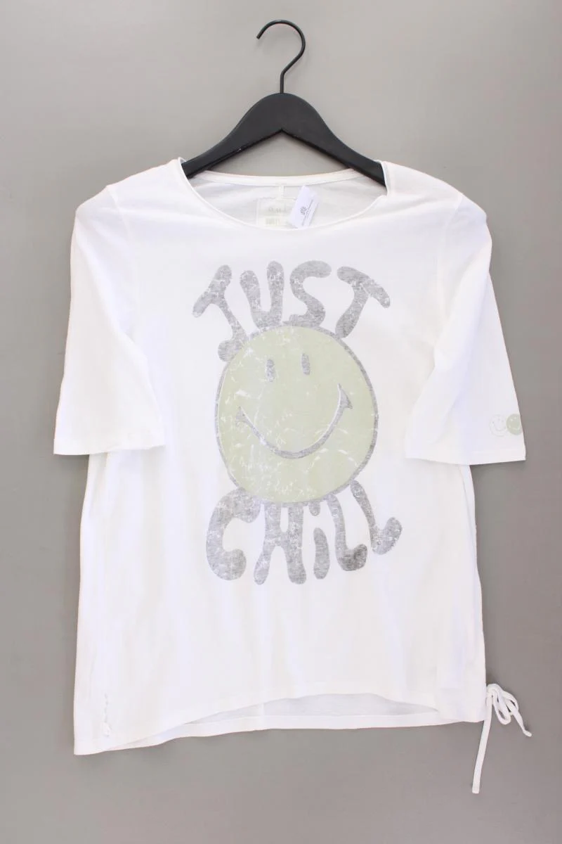 Oui Printshirt Gr. 38 Kurzarm weiß