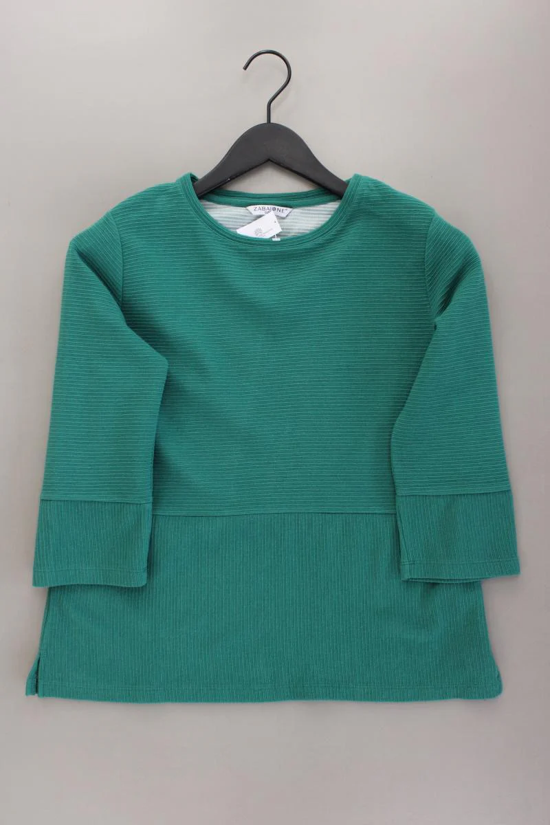Zabaione Feinstrickpullover Gr. L grün aus Baumwolle
