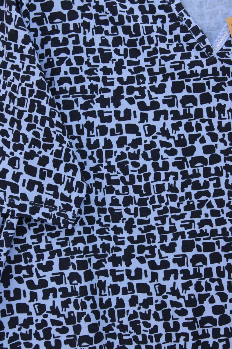 Steilmann Printshirt Gr. 48/50 neu mit Etikett Kurzarm blau aus Baumwolle - Image 3