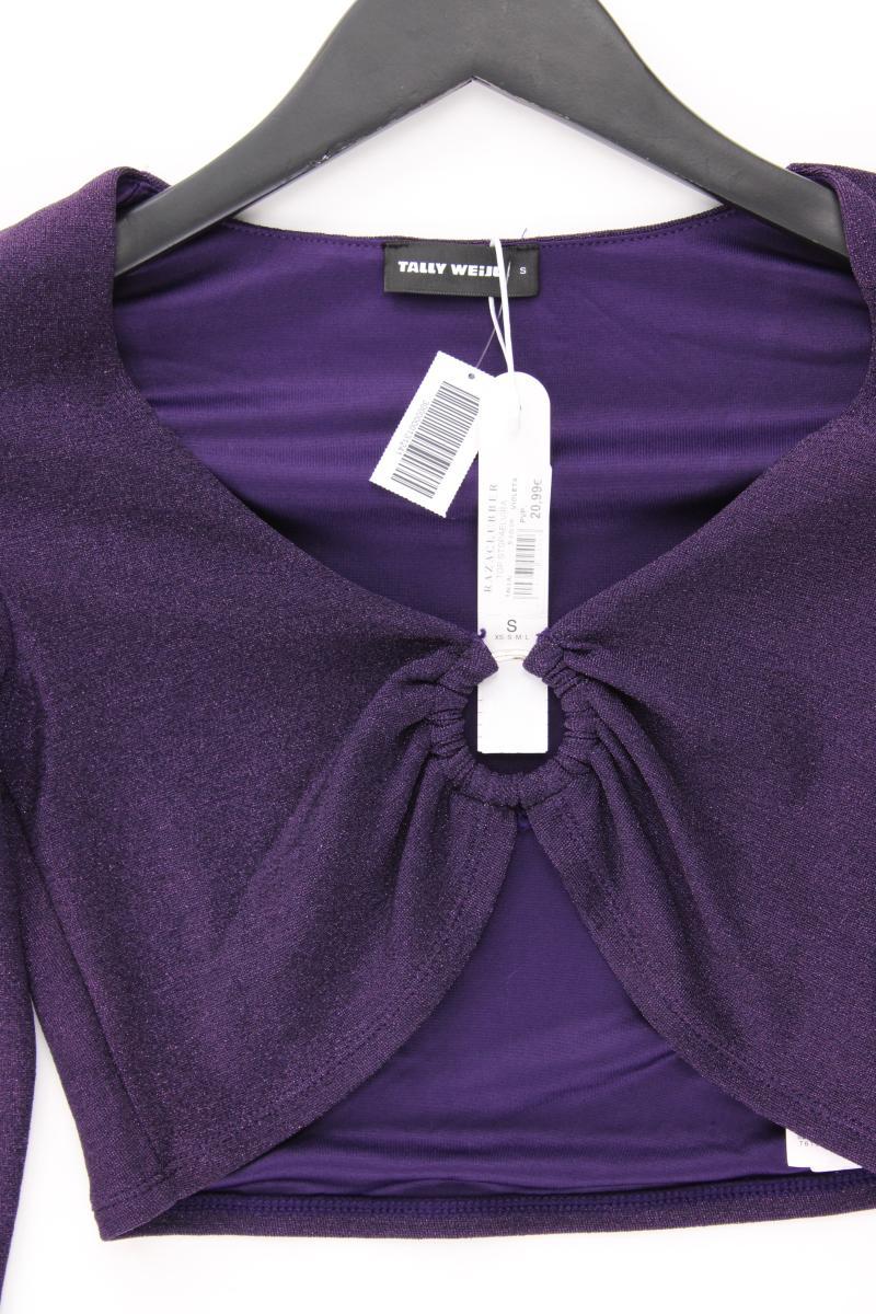 Tally Weijl Crop Glitzer Shirt Gr. S neu mit Etikett Neupreis: 20,99€! Langarm - Image 2