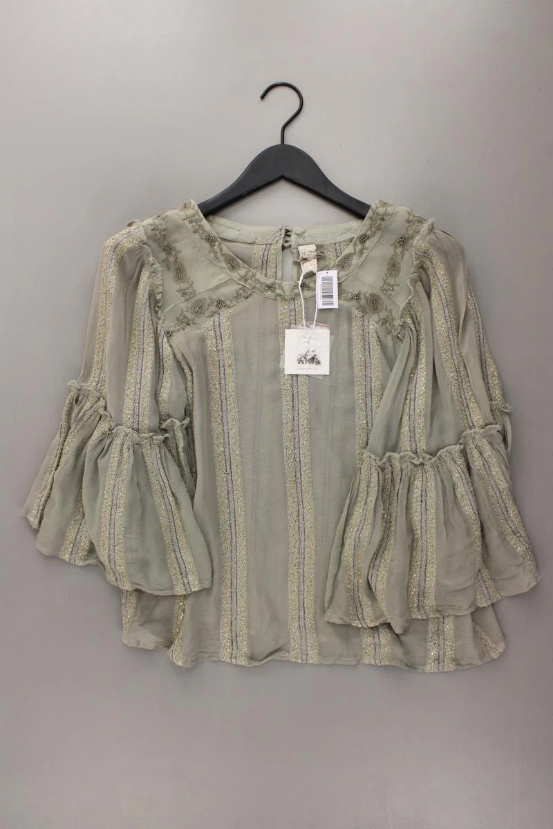 NKN Nekane Chiffonbluse Gr. S neu mit Etikett 3/4 Ärmel grün aus Viskose