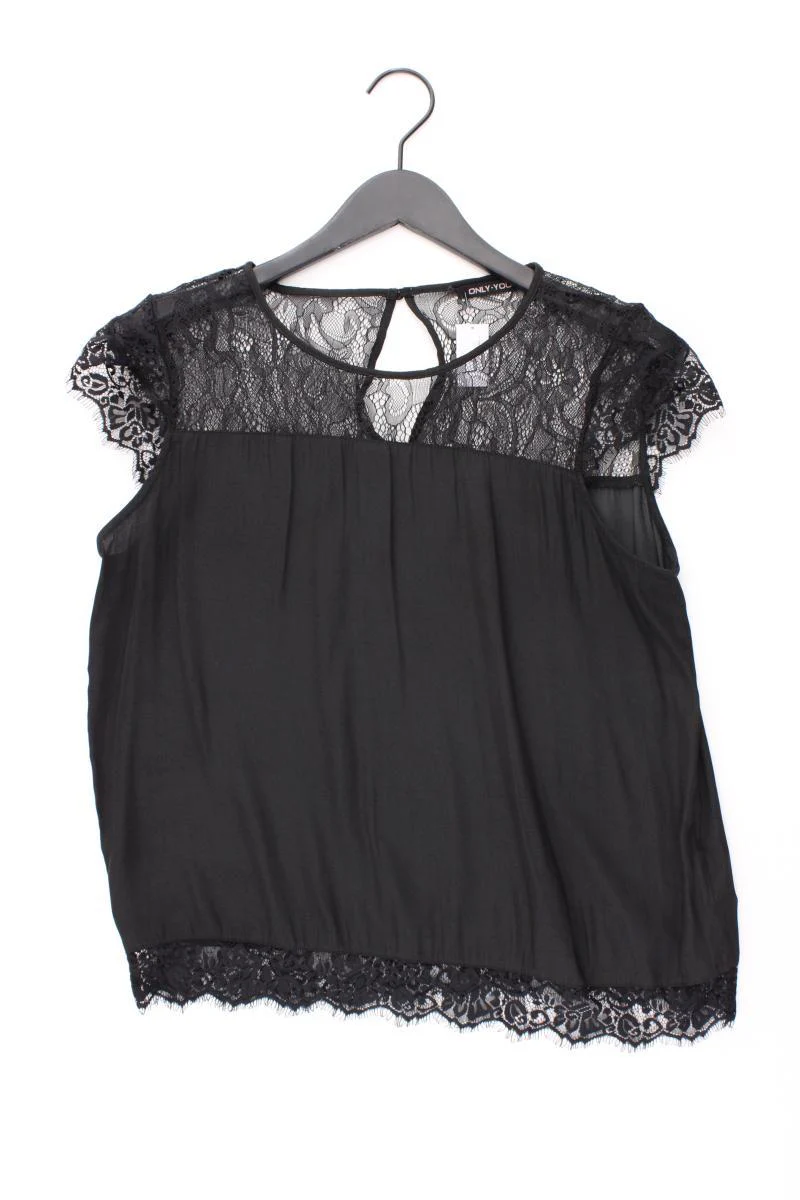Only Bluse Gr. 38 Kurzarm schwarz aus Polyester