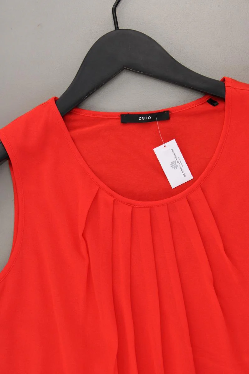 Zero Chiffonbluse Gr. 38 Ärmellos rot aus Viskose - Image 2