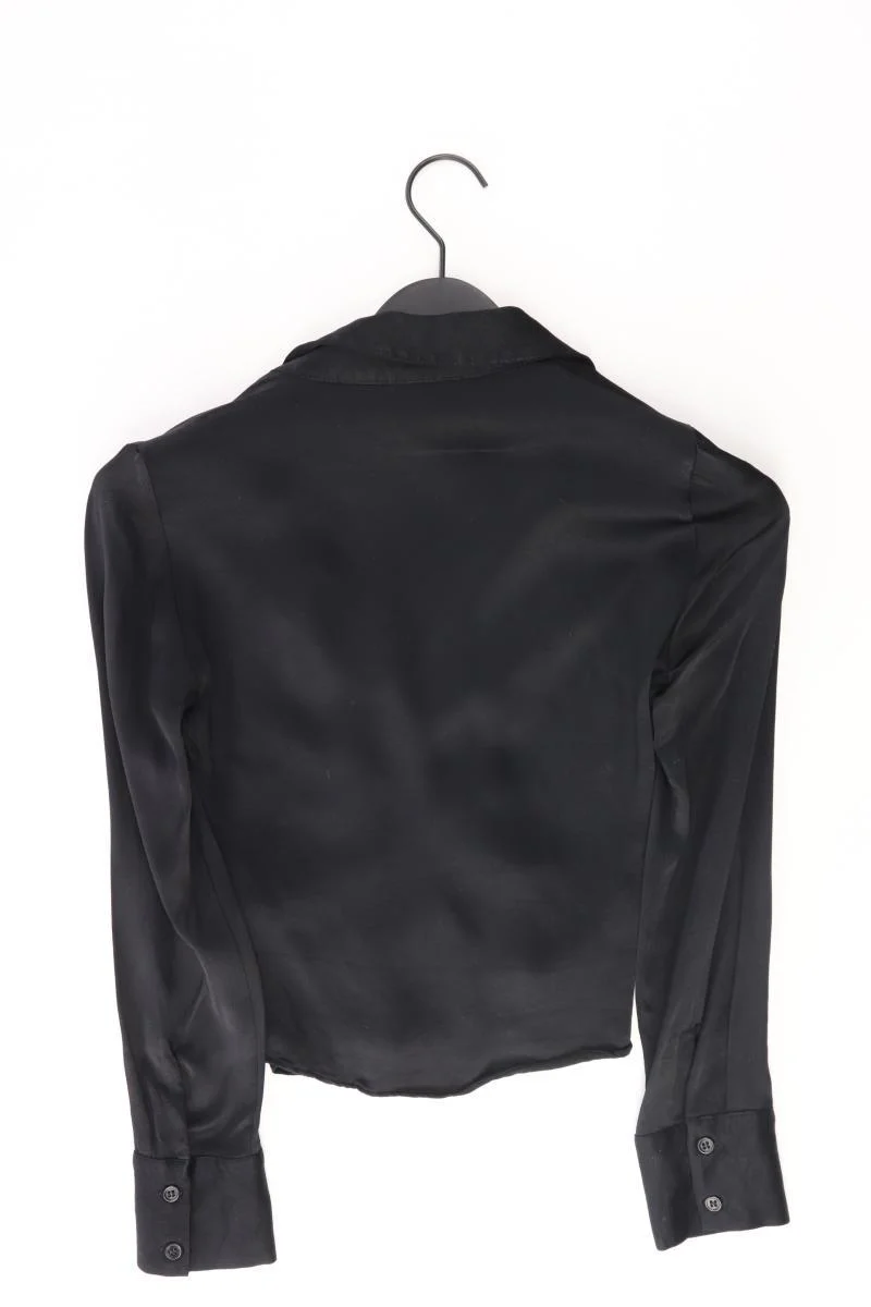 Zara Satinbluse Gr. XS Langarm schwarz aus Viskose - Image 4