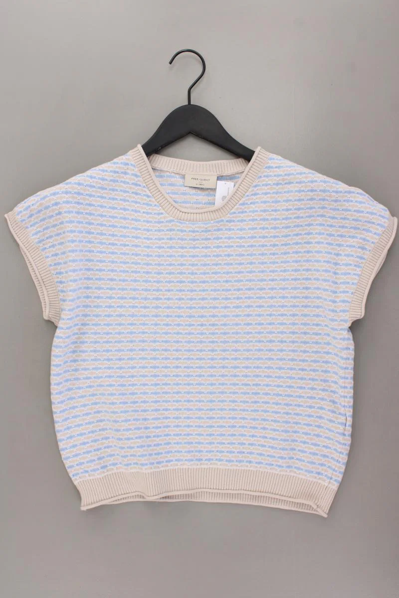 Free/Quent Strickshirt Gr. XS Kurzarm blau aus Baumwolle