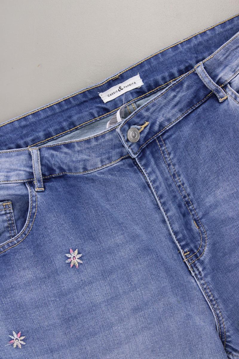 Cassis & Paprika Regular Jeans Gr. 54 mit Blumenmuster neuwertig blau - Image 2
