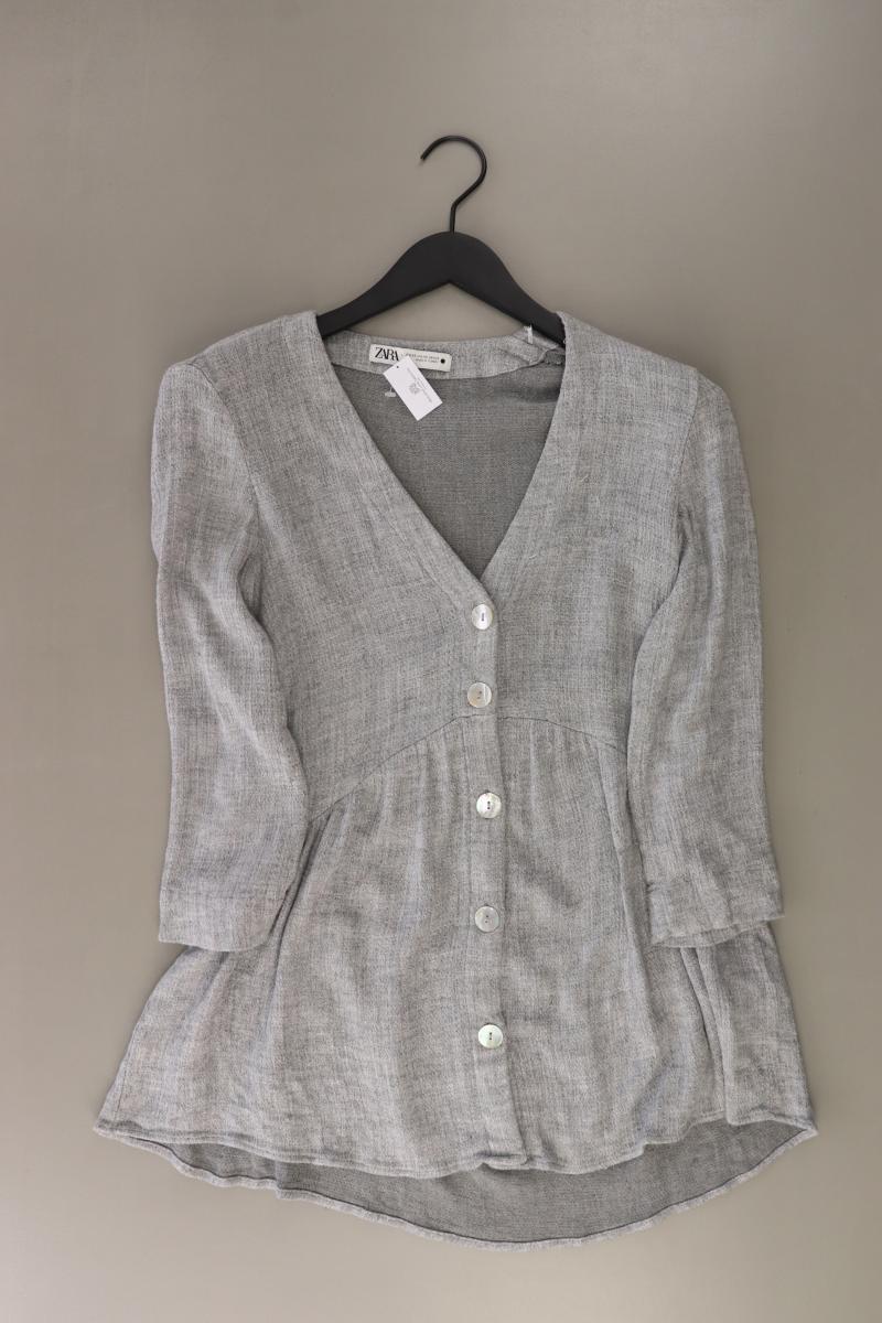 Zara Regular Bluse Gr. S 3/4 Ärmel grau aus Viskose