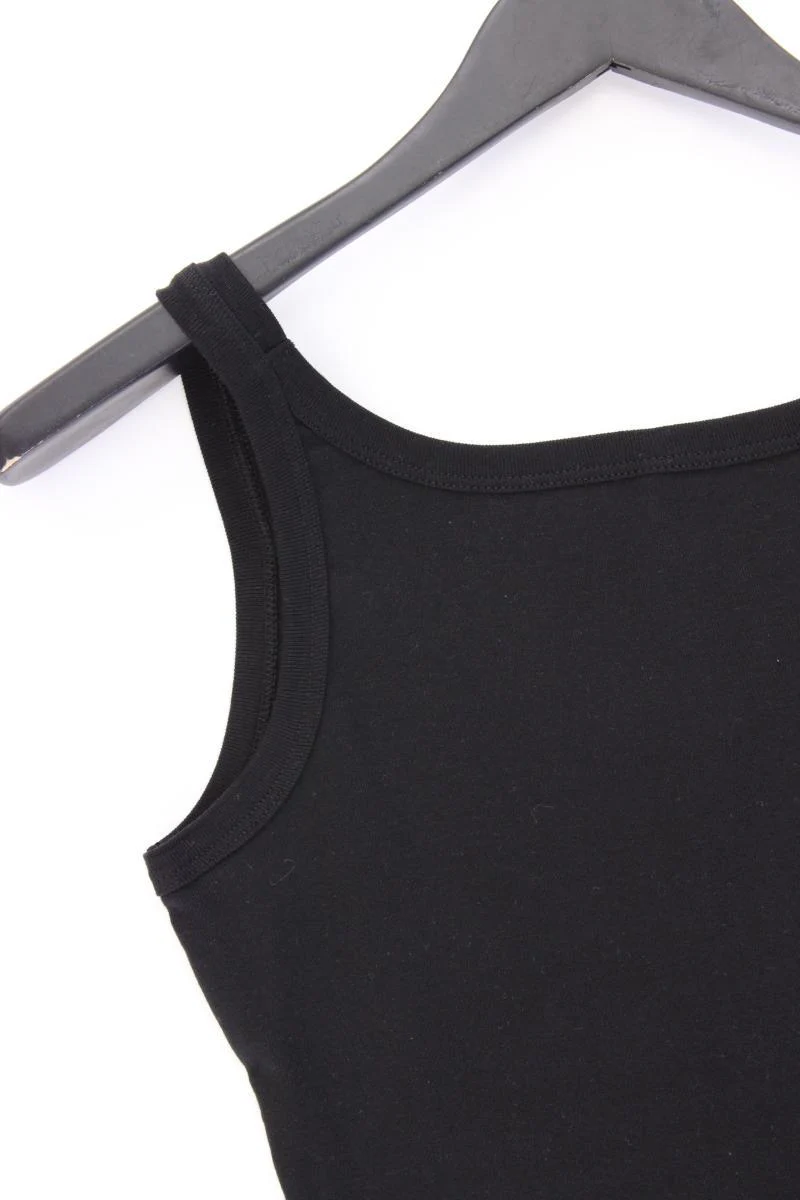 Benetton Trägertop Gr. S mit Glitzer Vintage schwarz - Image 3