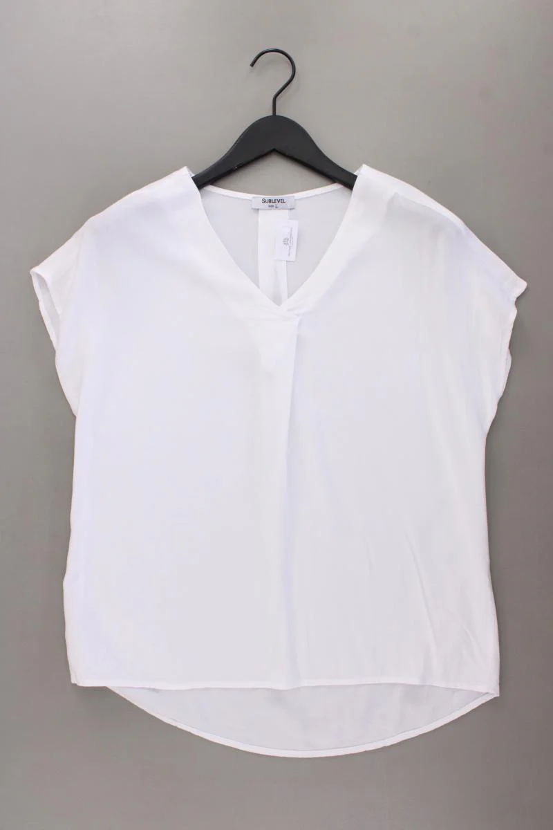 Sublevel Bluse Gr. L Kurzarm weiß