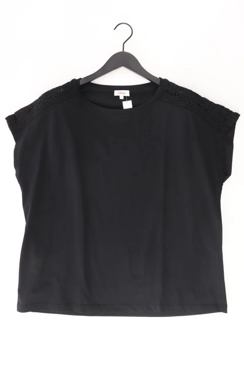 s.Oliver T-Shirt Gr. 44 neuwertig Kurzarm schwarz aus Baumwolle