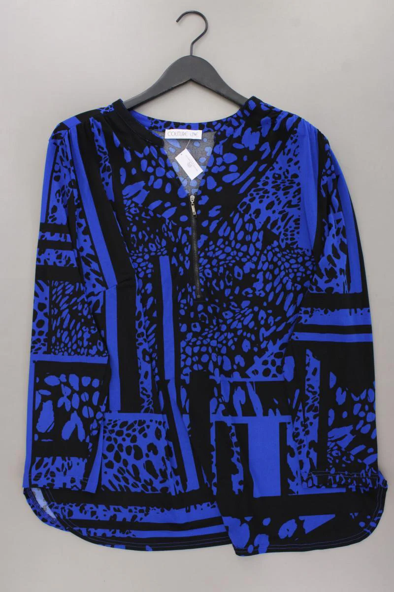 Couture Line Shirt mit V-Ausschnitt Gr. 50 neuwertig Langarm blau aus Polyester