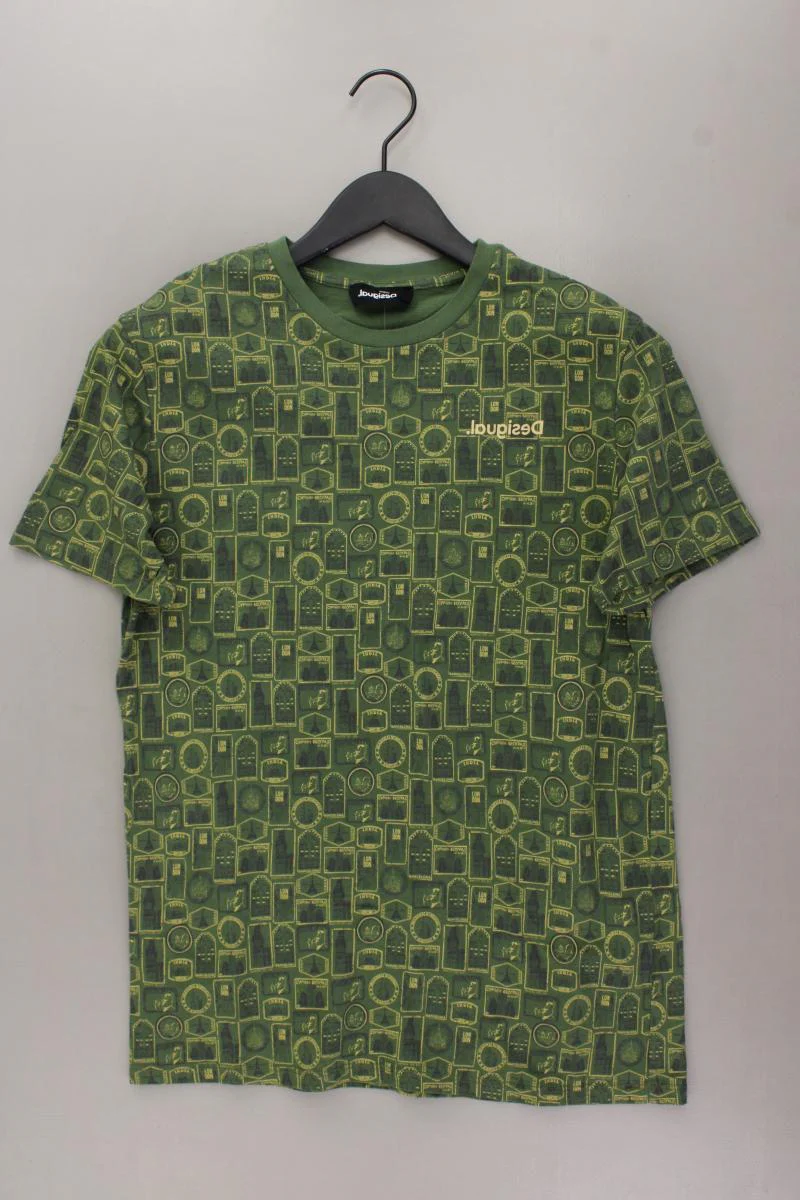 Desigual T-Shirt für Herren Gr. M neuwertig Kurzarm olivgrün aus Baumwolle