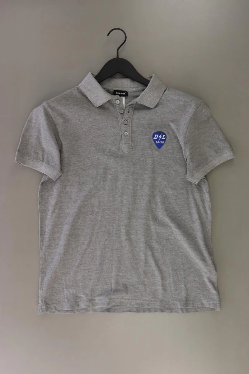 Diesel Poloshirt für Herren Gr. L Kurzarm grau aus Baumwolle