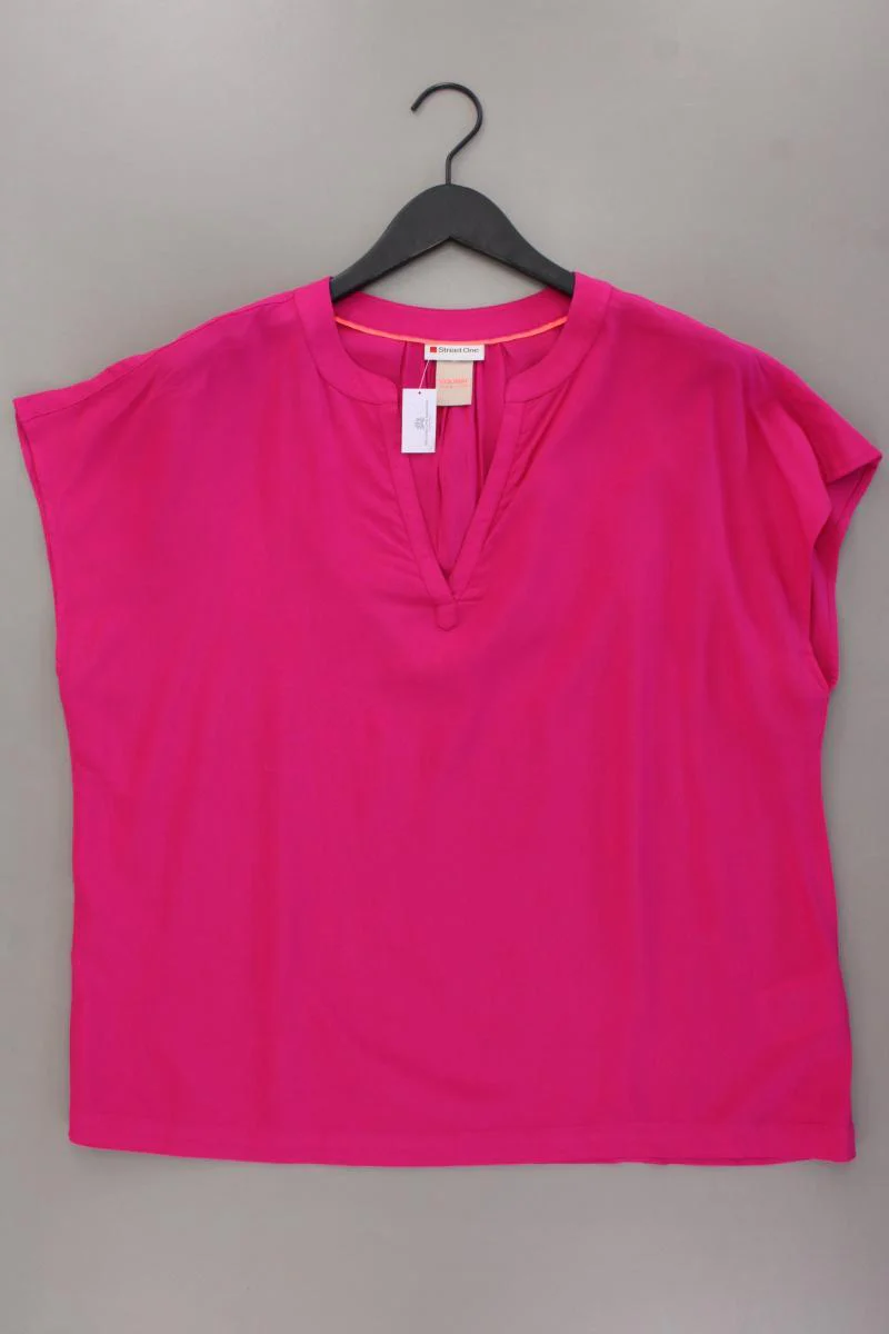 Street One Kurzarmbluse Gr. 42 neuwertig pink aus Viskose