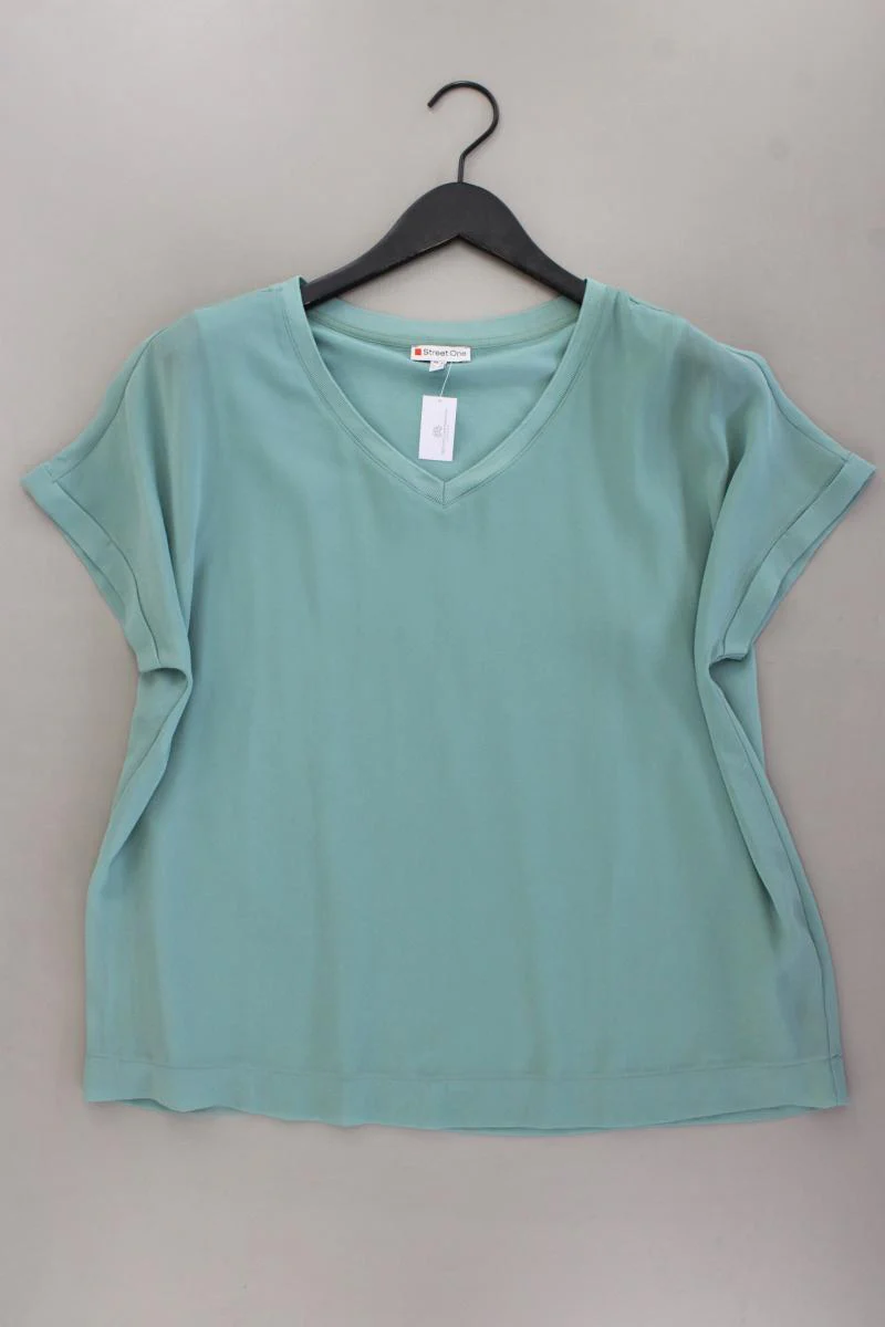 Street One Kurzarmbluse Gr. 42 neuwertig blau aus Polyester