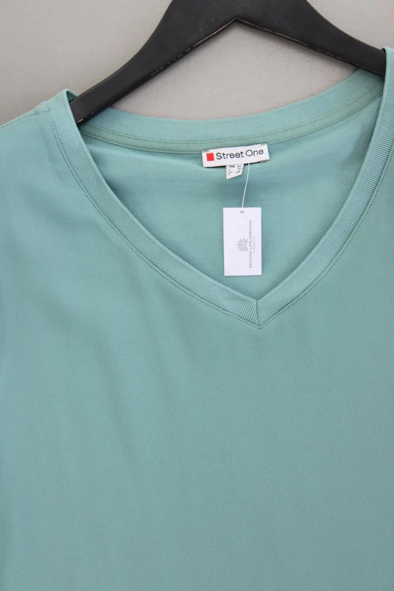 Street One Kurzarmbluse Gr. 42 neuwertig blau aus Polyester - Image 2