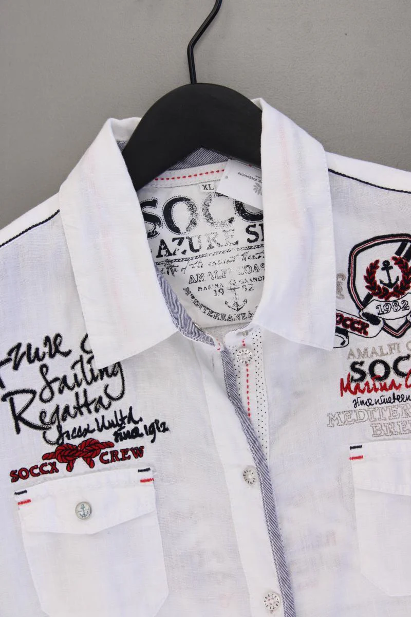Soccx Leinenbluse Gr. XL Kurzarm weiß - Image 2