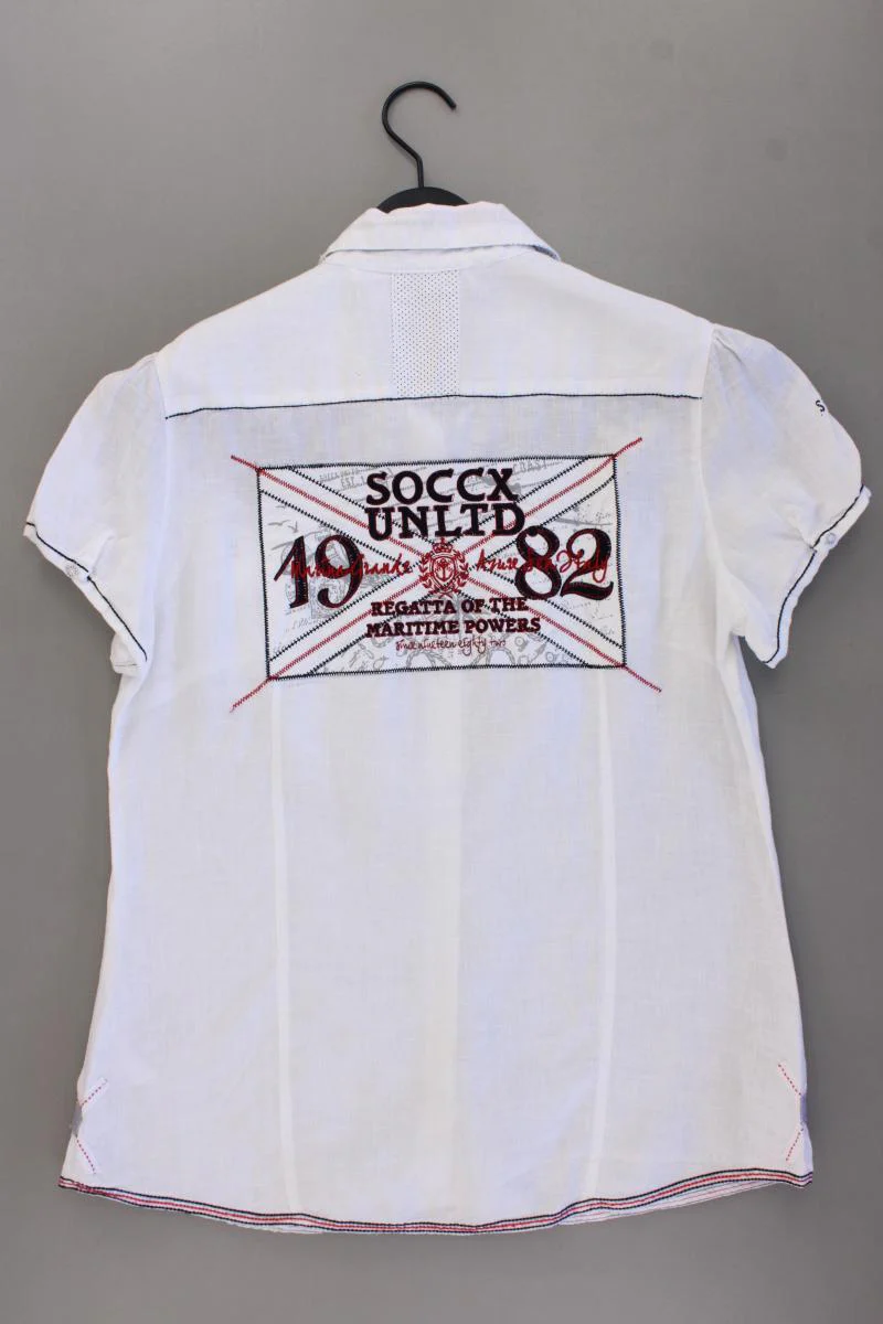 Soccx Leinenbluse Gr. XL Kurzarm weiß - Image 4