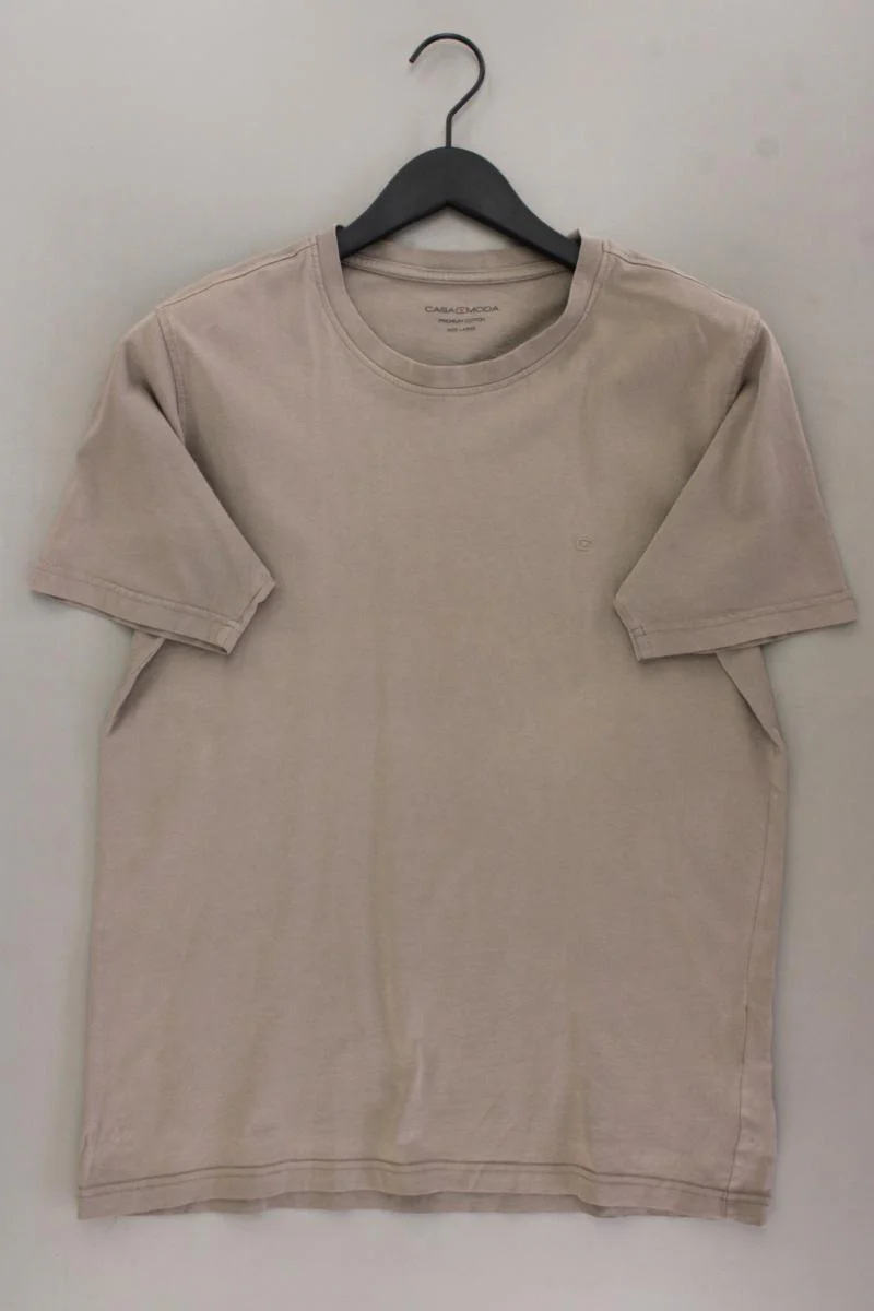 Casa Moda T-Shirt für Herren Gr. L Kurzarm braun aus Baumwolle