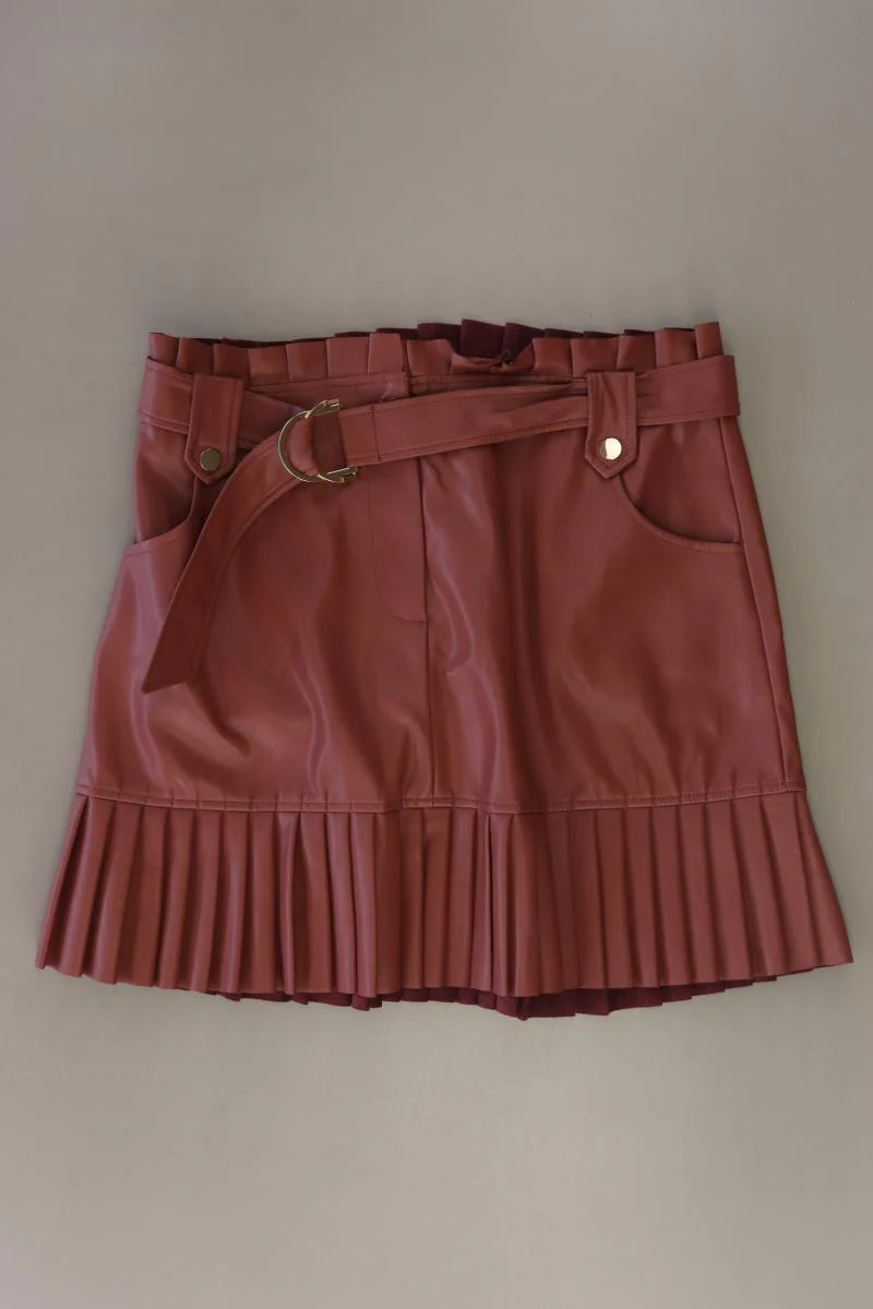 Zara Kunstlederrock Gr. L rot aus Polyacryl