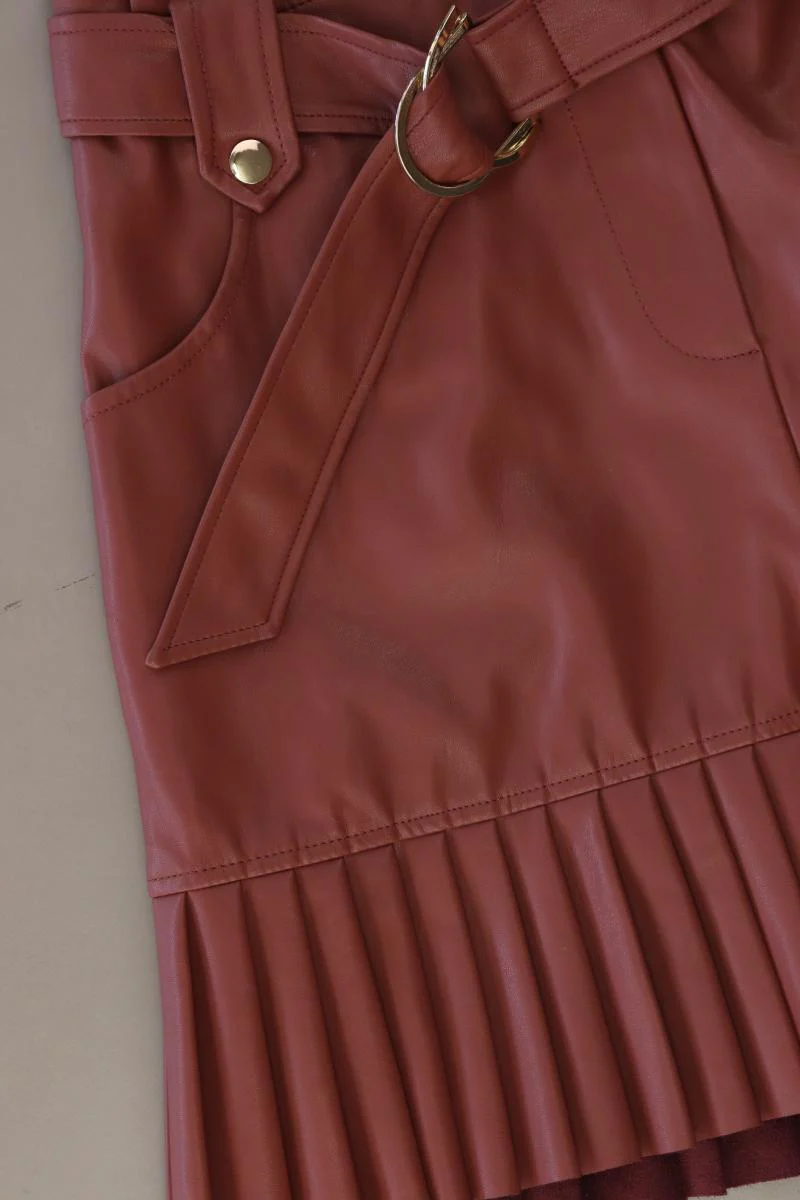 Zara Kunstlederrock Gr. L rot aus Polyacryl - Image 3