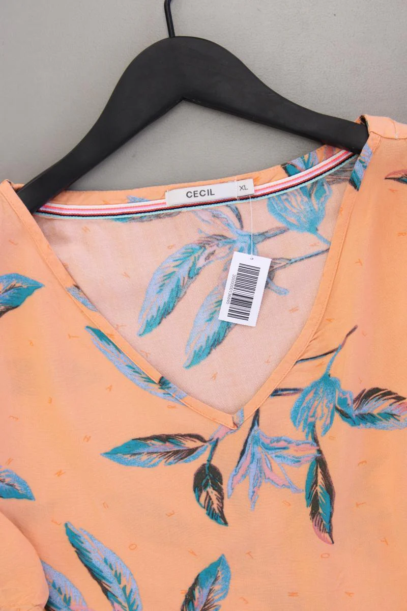 Cecil Kurzarmbluse Gr. XL mit Blumenmuster neuwertig orange aus Viskose - Image 2