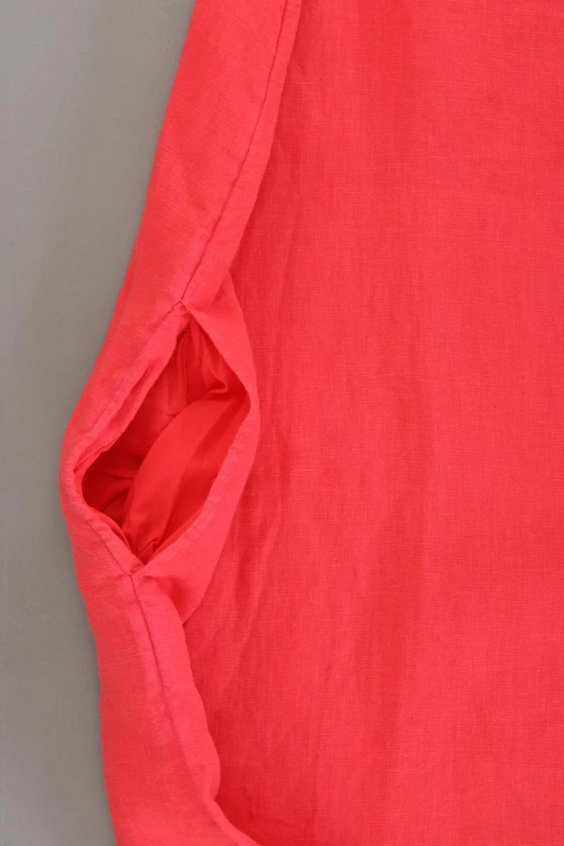 Cecil Midikleid Gr. XL Ärmellos rot aus Leinen - Image 3