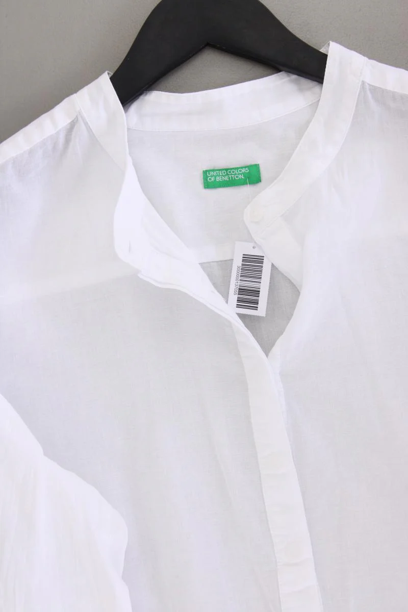 United Colors of Benetton Classic Bluse Gr. L 3/4 Ärmel weiß aus Baumwolle - Image 2