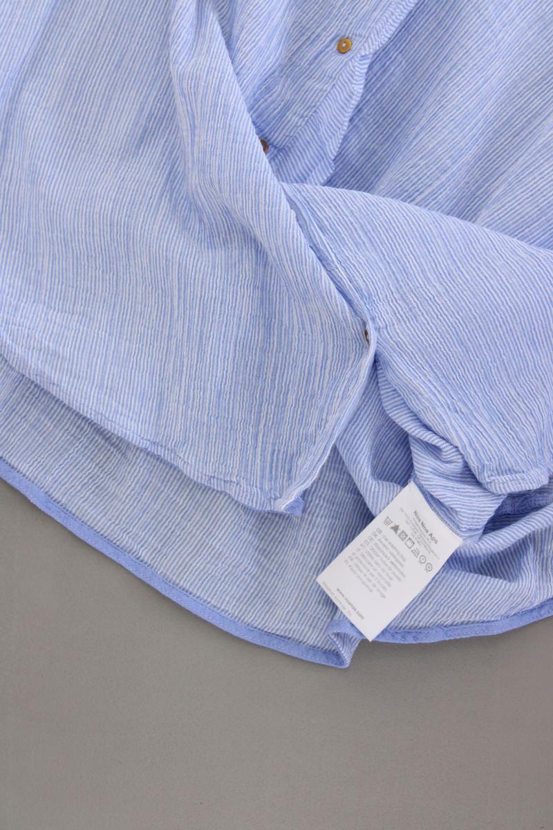 Noa Noa Rüschenbluse Gr. 42 gestreift neuwertig Kurzarm blau aus Baumwolle - Image 3