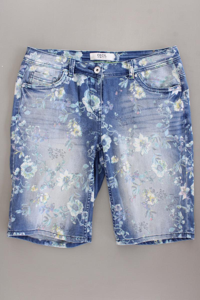 Cecil Jeansshorts Gr. W31 mit Blumenmuster Modell Scarlett blau