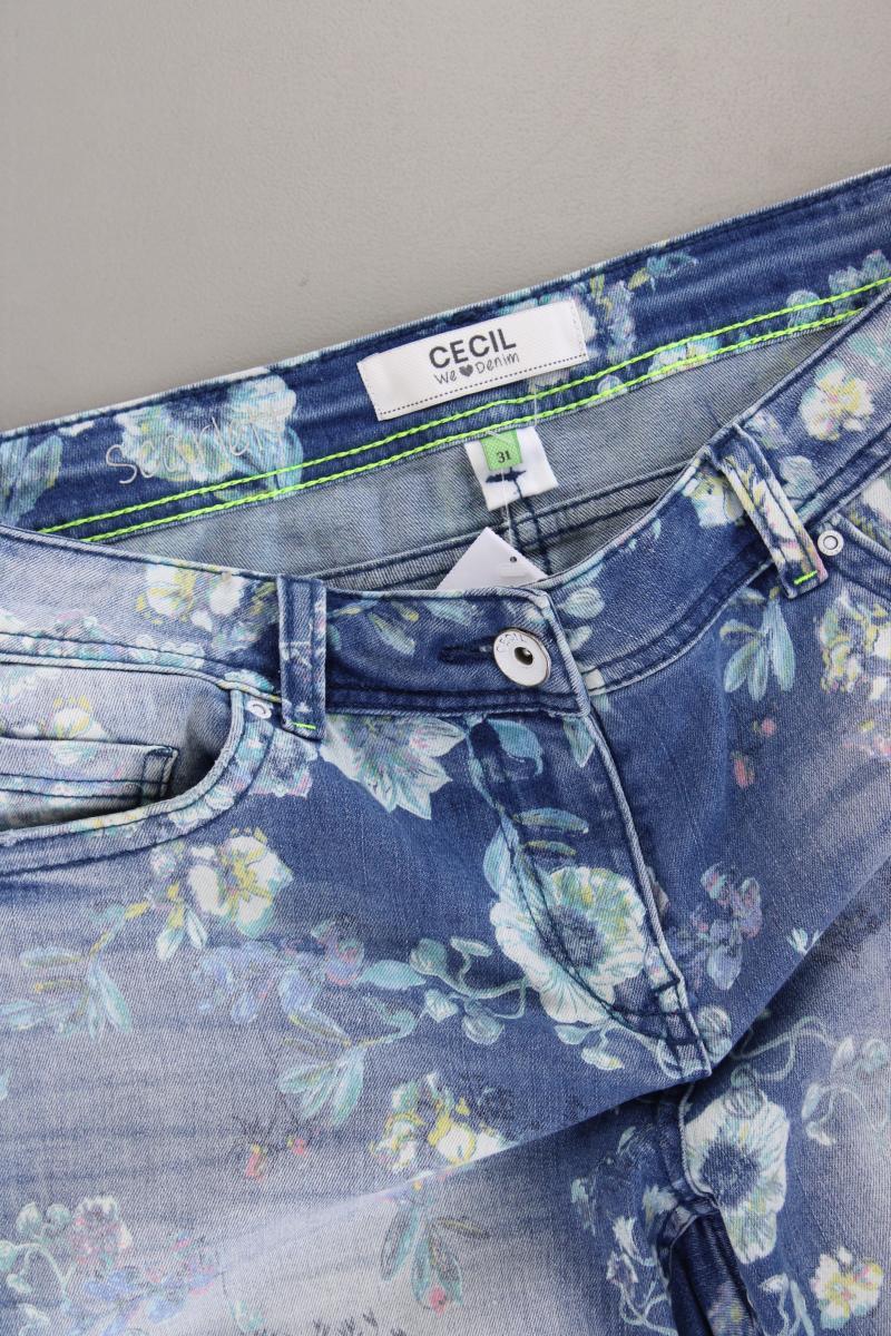 Cecil Jeansshorts Gr. W31 mit Blumenmuster Modell Scarlett blau - Image 2