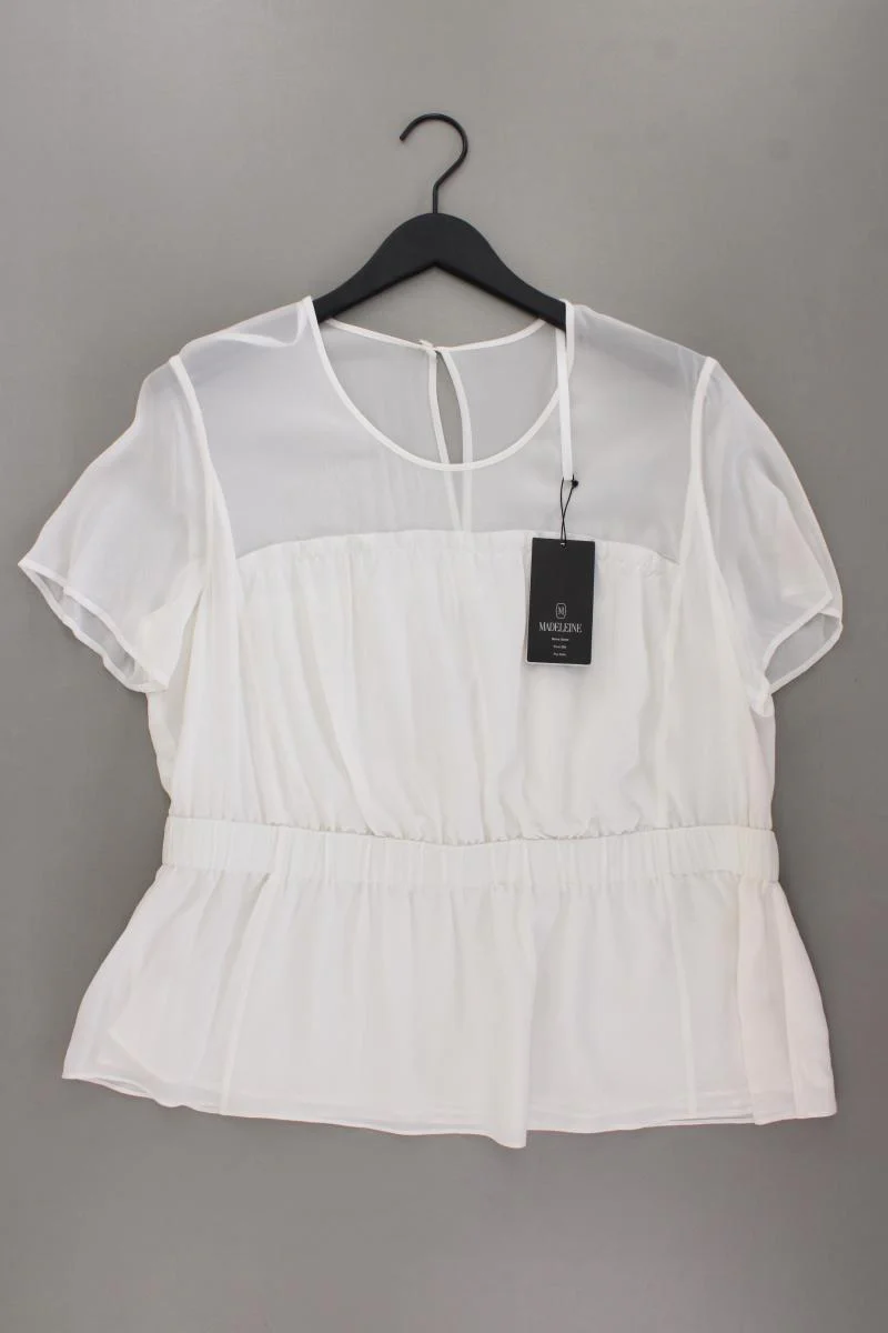 Madeleine Seidenbluse Gr. 46 neu mit Etikett Kurzarm creme