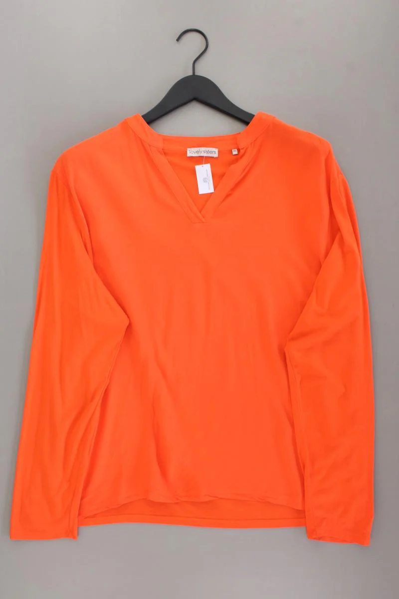Lovely Sisters Shirt mit V-Ausschnitt Gr. 46 neuwertig Langarm orange