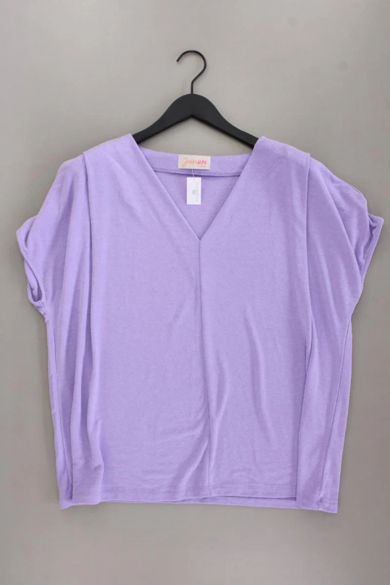 Jana Ina Fashion Shirt mit V-Ausschnitt Gr. 46 neuwertig Kurzarm lila