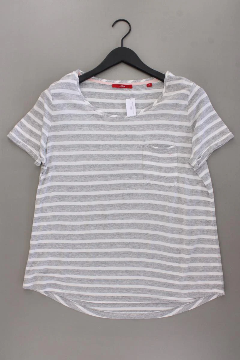 s.Oliver Ringelshirt Gr. 40 gestreift Kurzarm grau