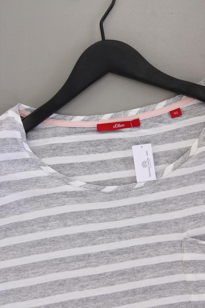 s.Oliver Ringelshirt Gr. 40 gestreift Kurzarm grau - Image 2
