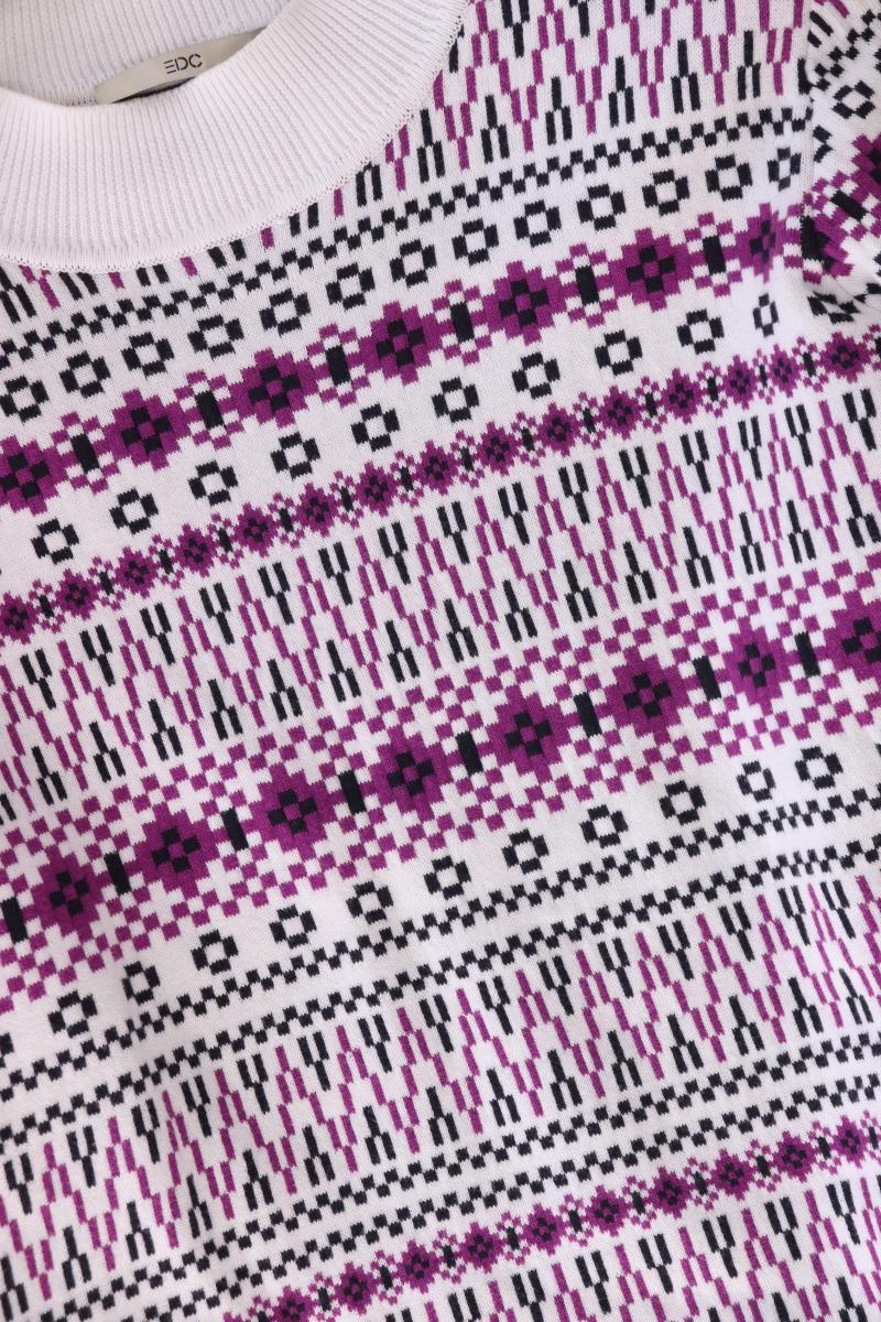 edc by Esprit Feinstrickpullover Gr. XXL geometrisches Muster weiß aus Baumwolle - Image 4