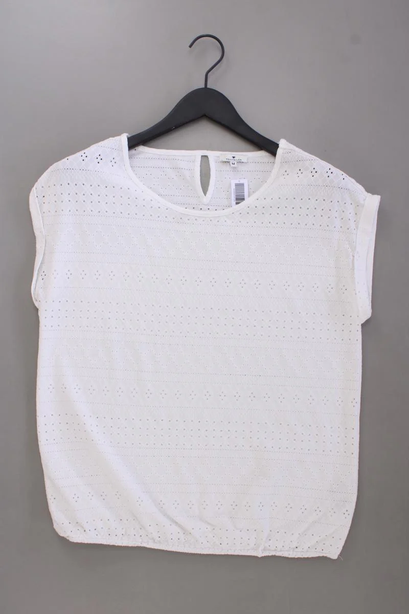 Tom Tailor T-Shirt Gr. M Kurzarm weiß aus Polyester
