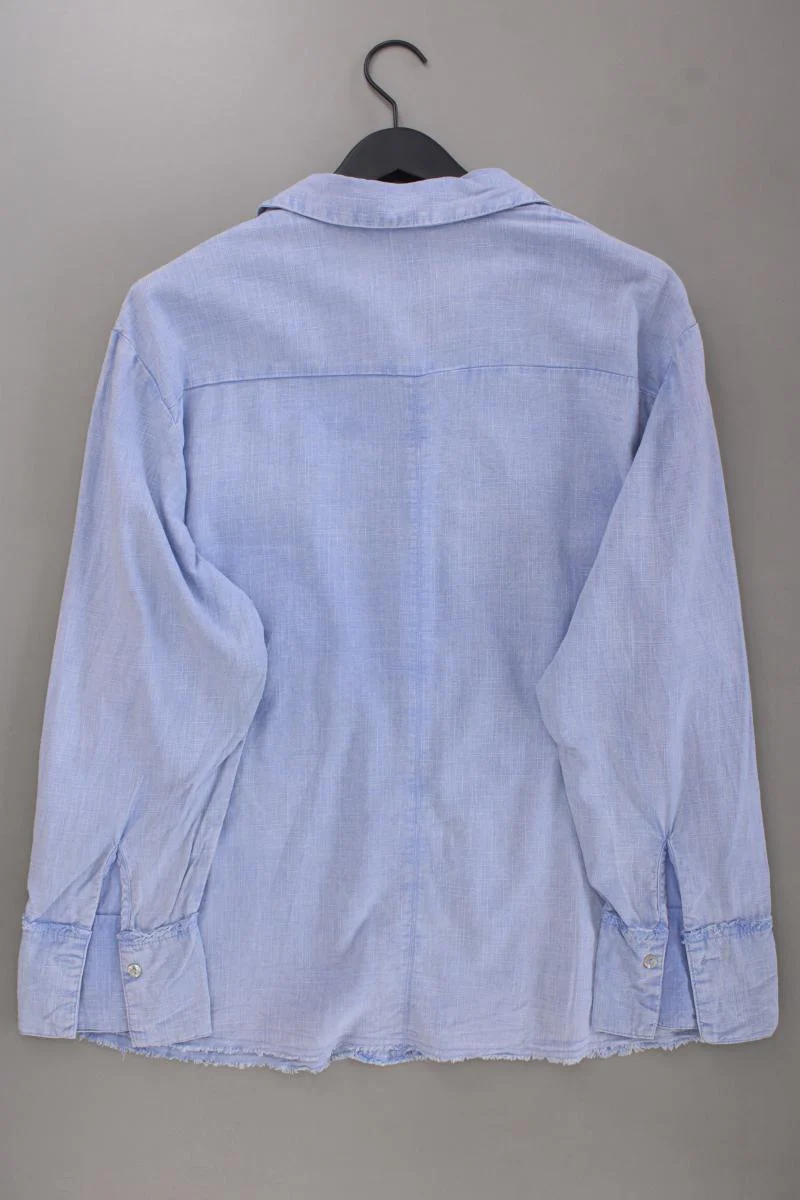 H&M Divided Bluse mit Leinen Gr. L Langarm blau aus Viskose - Image 4