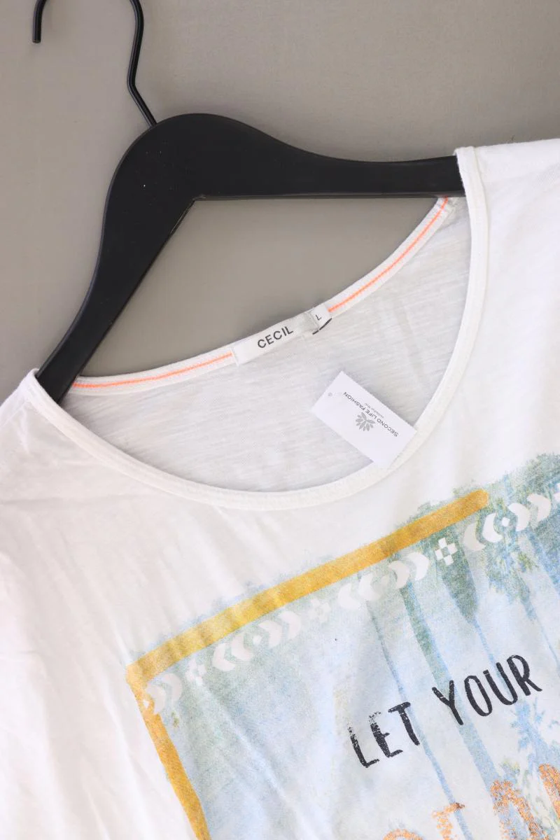 Cecil Printshirt Gr. L Kurzarm weiß aus Baumwolle - Image 3
