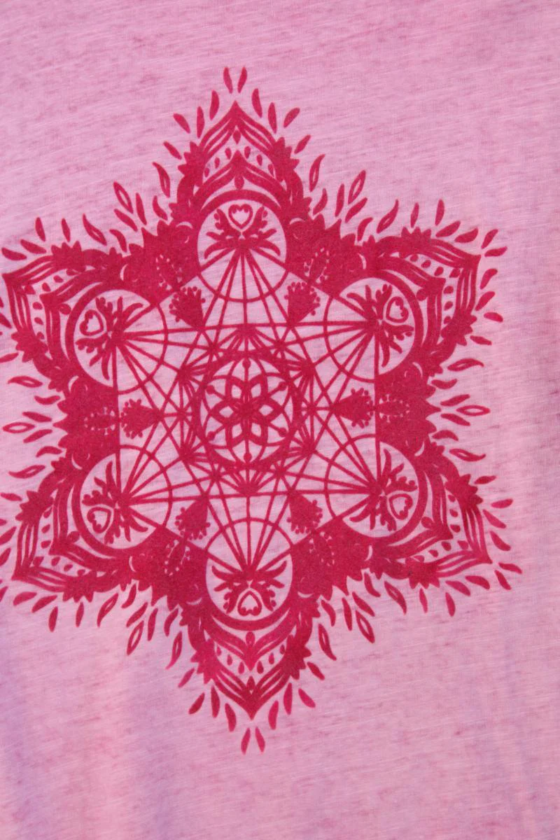 Ulla Popken Printshirt Gr. 54/56 Kurzarm rosa aus Baumwolle - Image 3