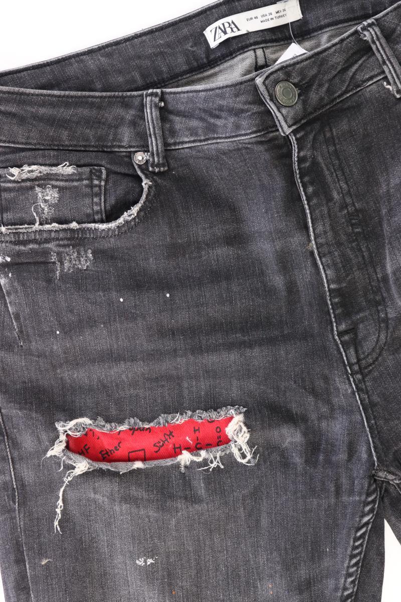 Zara Straight Jeans Gr. 46 schwarz aus Baumwolle - Image 4