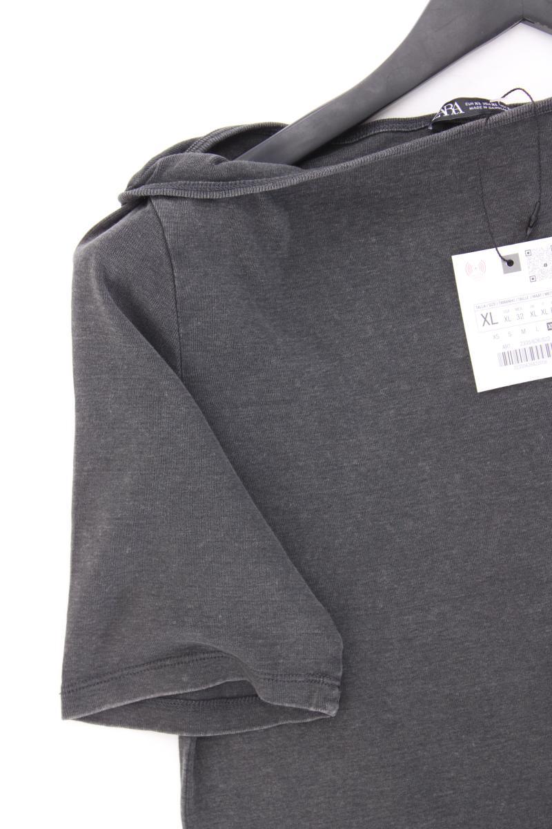 Zara T-Shirt Gr. XL neu mit Etikett Kurzarm grau aus Baumwolle - Image 3