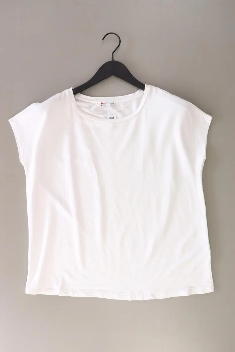 Street One T-Shirt Gr. 42 Kurzarm weiß aus Modal