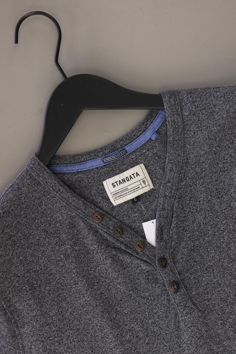 Stangata Shirt mit V-Ausschnitt für Herren Gr. L Kurzarm grau aus Baumwolle - Image 3