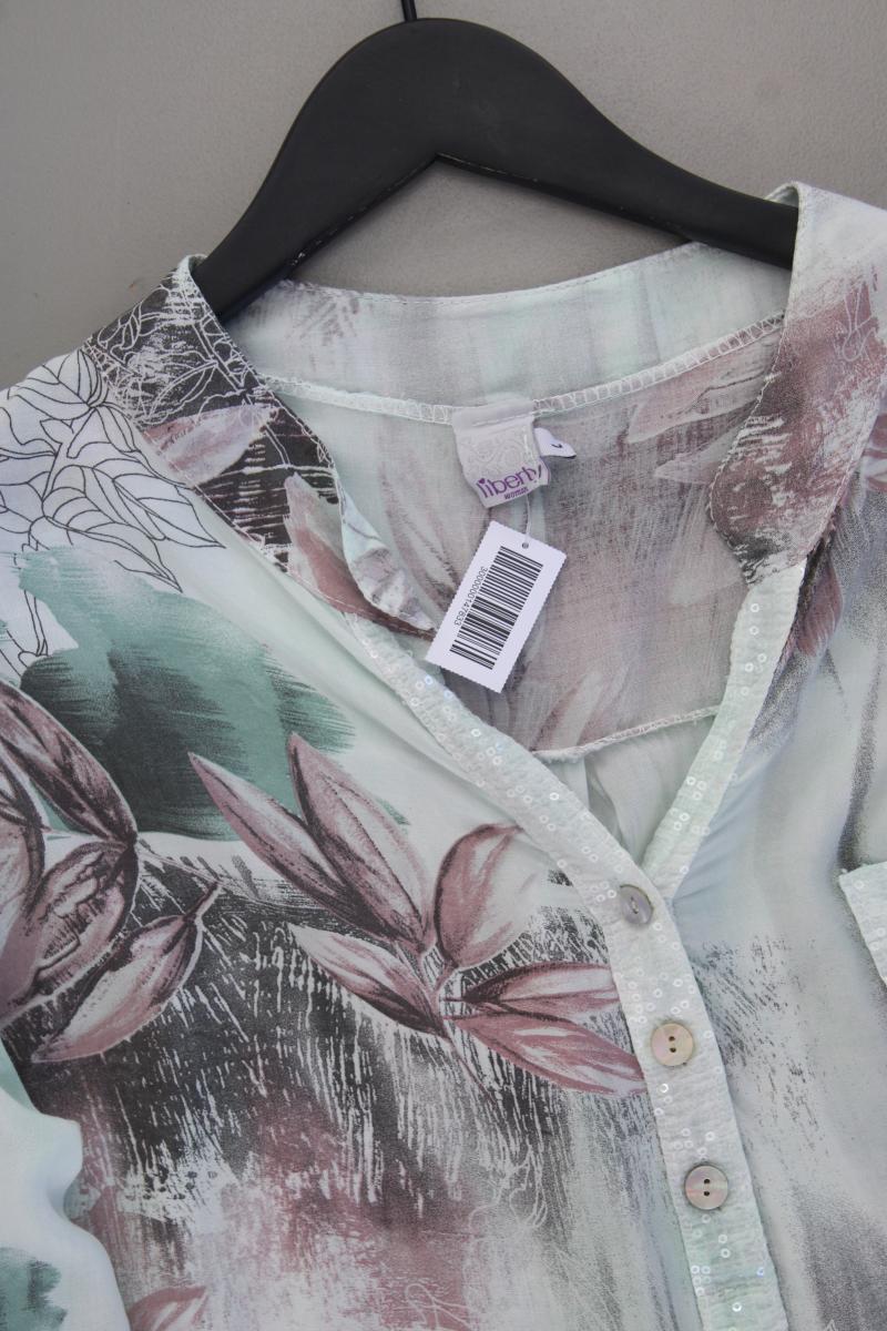 Liberty Bluse mintgrün Gr. L mit Blumenmuster 3/4 Ärmel aus Viskose - Image 2