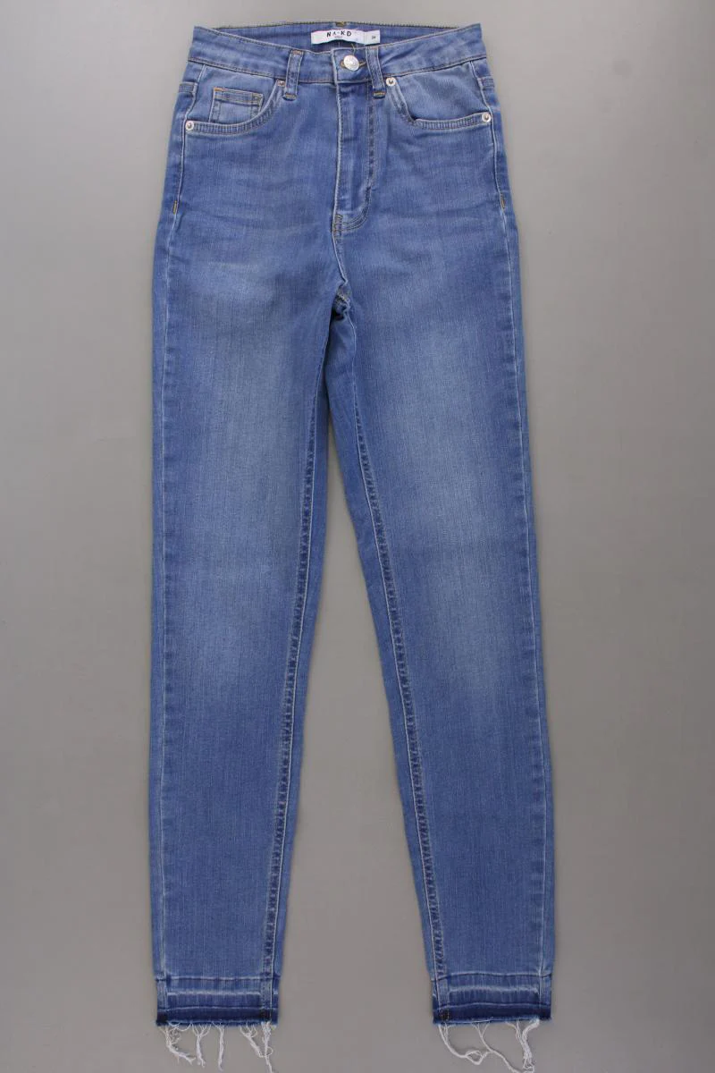 NA-KD Skinny Jeans Gr. 34 blau aus Baumwolle