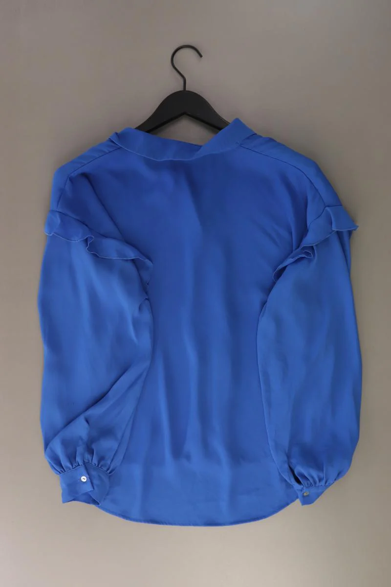 Zara Rüschenbluse Gr. L Langarm blau aus Polyester - Image 2