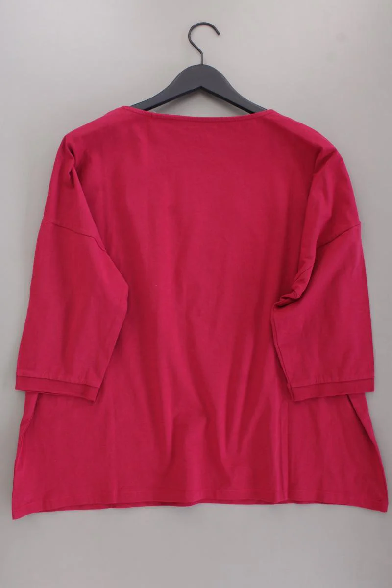 Via Cortesa Oversize-Shirt Gr. 48/50 3/4 Ärmel mit Glitzer rot aus Baumwolle - Image 4